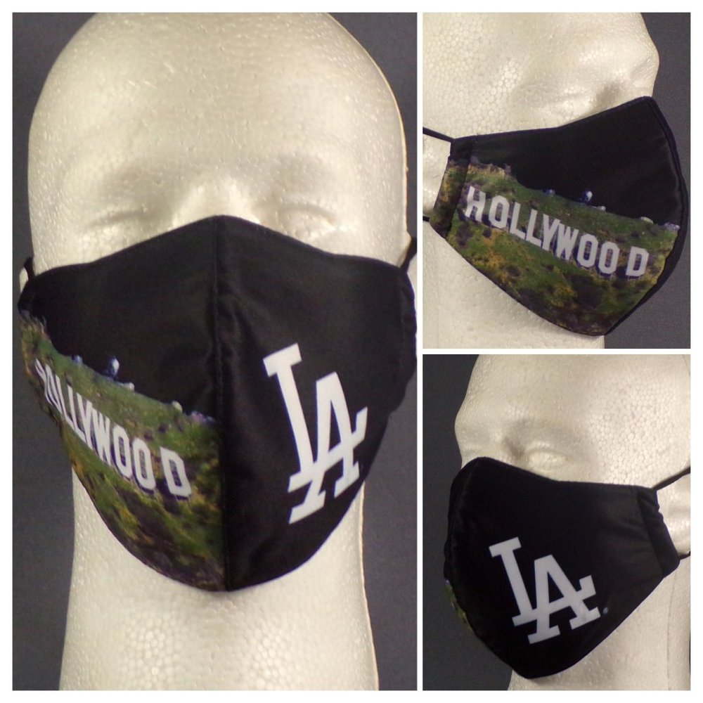 "Hollywood Sign & LA Logo" Double Layered Adult Face Mask
